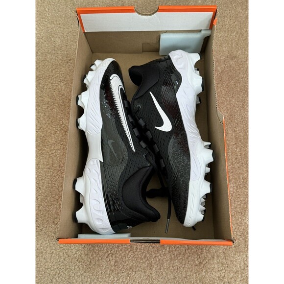 Size 11 Nike Alpha Huarache Elite 4 Low MCS Black White Mens FD6221-001 - Picture 7 of 8